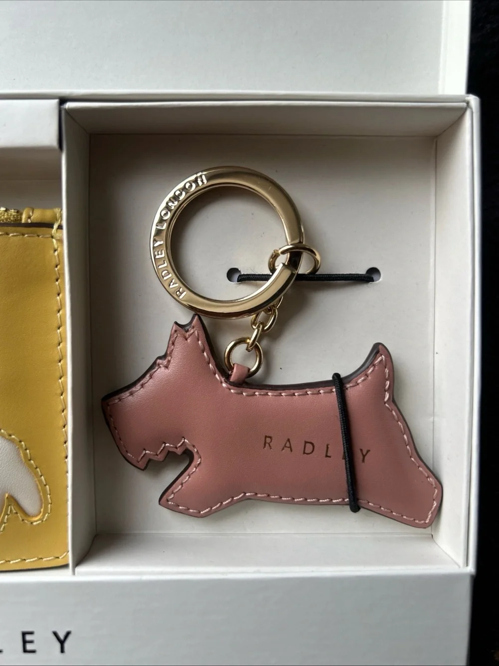RADLEY LONDON Yellow Floral Card Holder with Pink Scottie Keyring